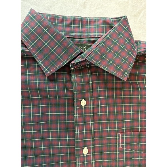 Lauren Ralph Lauren Button Down Shirt, Red/Green Plaid, Non-Iron Sz 17 1/2 32/33 - Picture 4 of 10